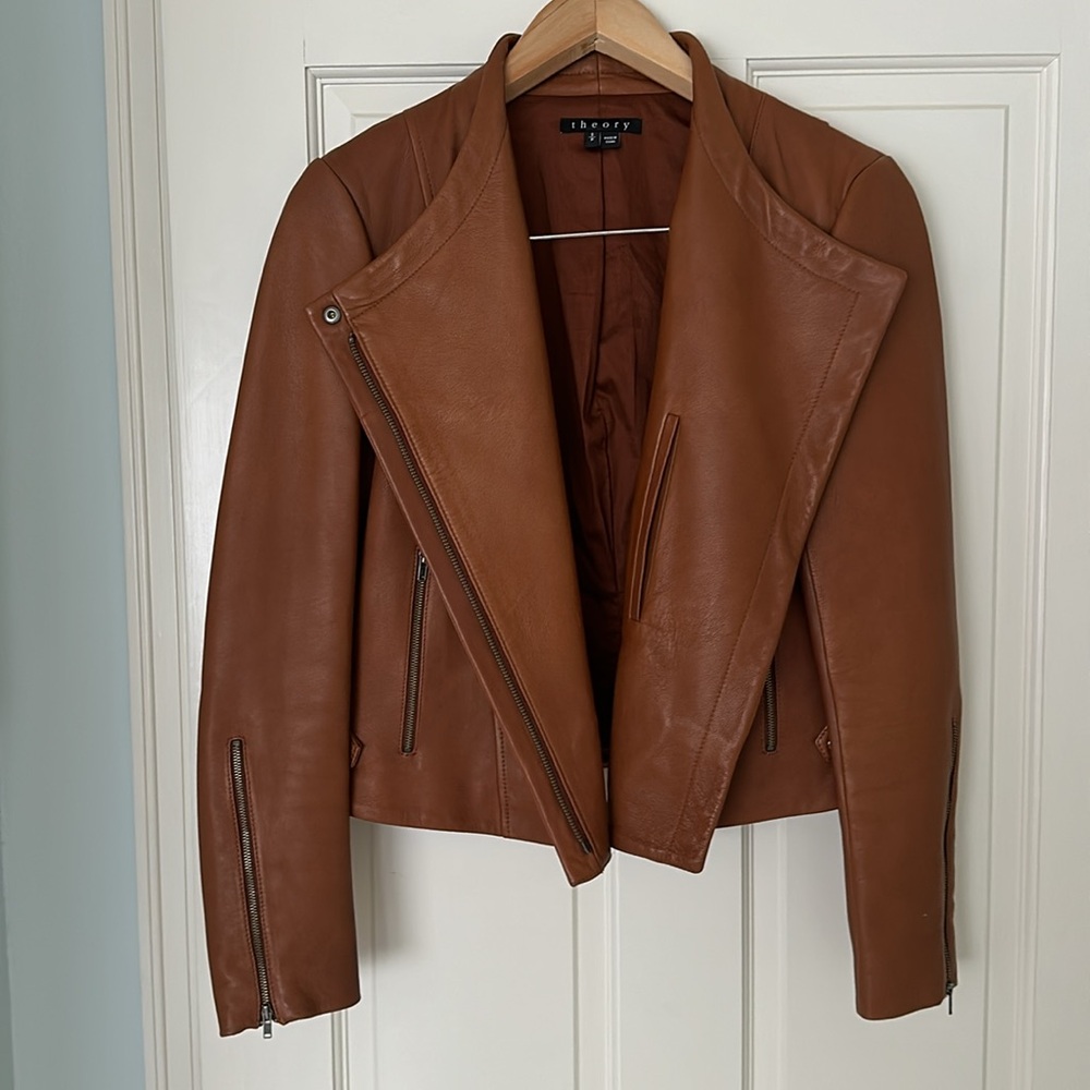Theory leather bomber jacket